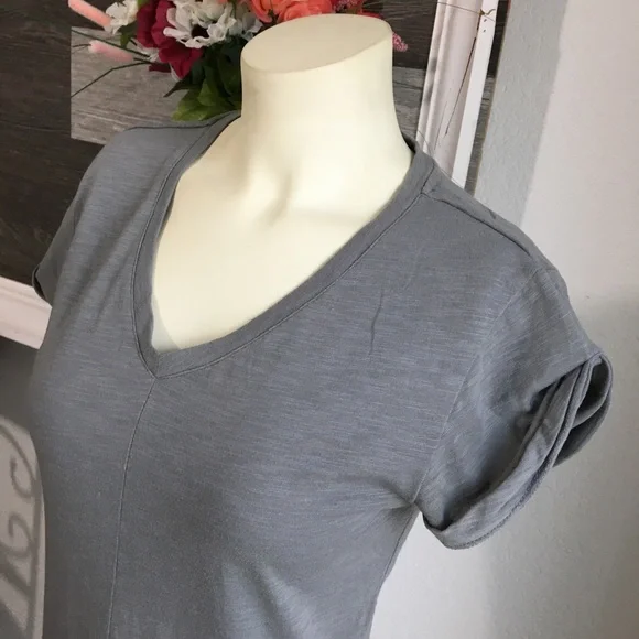 Prana V-neck Shirt dress with pockets. Sz XS-Grey - Picture 2 of 7